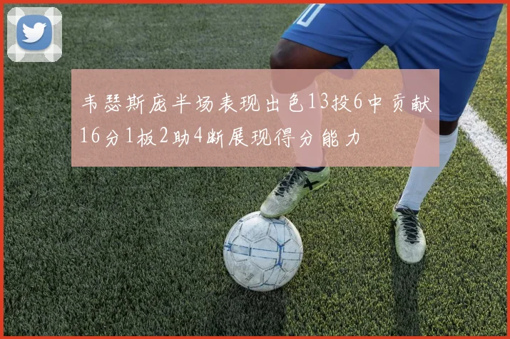 韦瑟斯庞半场表现出色13投6中贡献16分1板2助4断展现得分能力